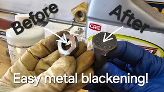 Tech Tip for VW & auto restoration, easy metal blackening for hardware, cheap!