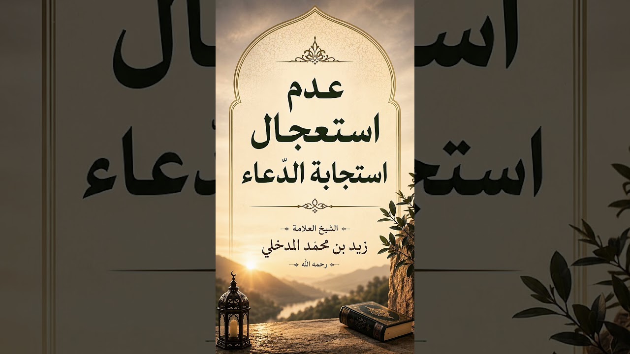 عدم استعجال استجابة الدعاء . الشيخ العلامة زيد بن محمد المدخلي رحمه الله .