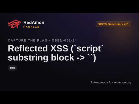 How AI Hacks a Website with XSS - Dodging a script Keyword Filter (XBEN-051-24) | RedAmon HackLab