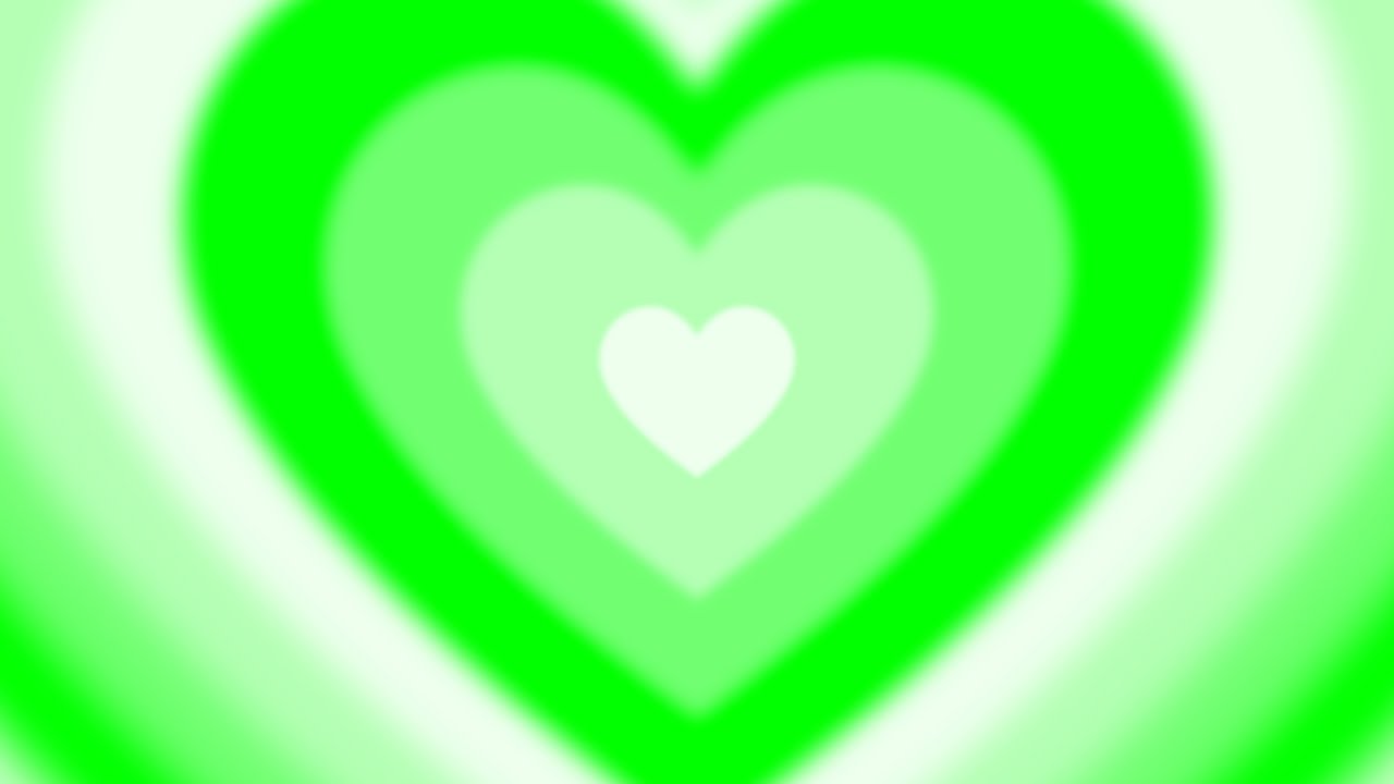 4K 1 Hour Neon Green Aura Heart Tunnel Background Screensaver