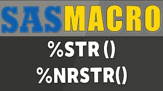 SAS MACRO interview questions 4 | SAS Advanced Training | %STR | %NRSTR