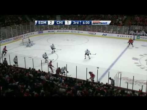 Nikolai Khabibulin awesome save Against Blackhawks - NHL Rogers Sportsnet Feed