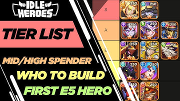 Idle Heroes - Who to Build as Your First E5 Mid/High Spender Tier List