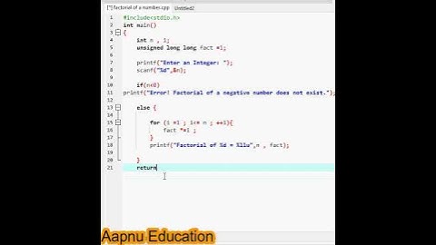 C program to find factorial of a number #shorts #shortsvideo