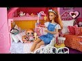 Barbie Doll Family LOL Surprise Baby Bedtime Night Routine -  Barbie Dollhouse & Grocery Shopping