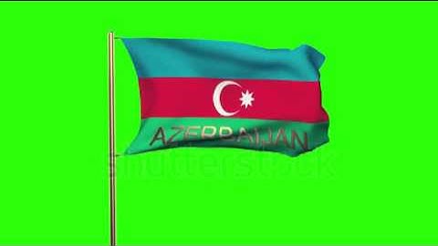 Azerbaijan flag with title waving in the wind. Looping sun rises style. Animation loop Stock video