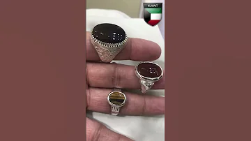 خاتم فضة مع حجر لامع 