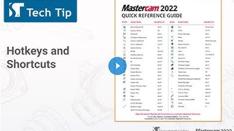 Mastercam Hotkeys and Shortcuts | Mastercam 2022 Tech Tip