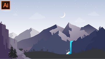 Adobe Illustrator CC Tutorial - How to Make a Beautiful Landscape Background Design