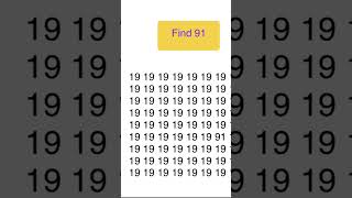 Challenge yourself to spot 91 in 6seconds #challenge #puzzle #test #braintest #fun