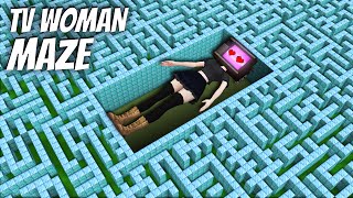I found a TV WOMAN inside the BIGGEST MAZE in Minecraft! What's INSIDE the DIAMOND MAZE ?