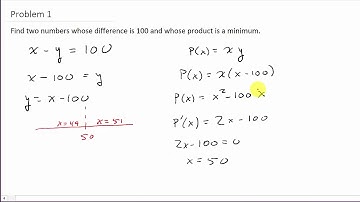 Optimization: Find Two Numbers Whose Product is a Minimum