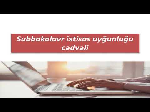 Subbakalavr ixtisas uyğunluğu cədvəli