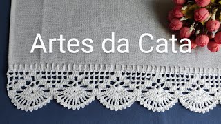 Bico em crochê #467 #artesdacata #bicodecrochê #crochedacata #diy #panosdeprato