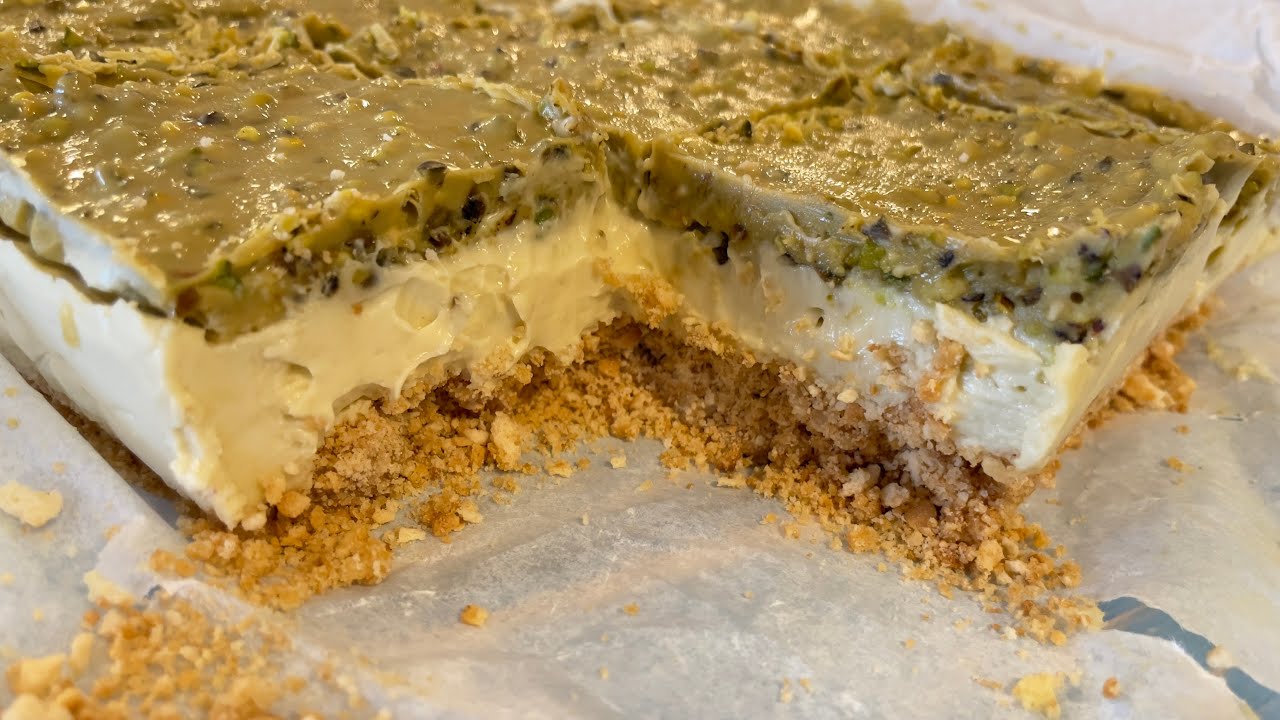 עוגת גבינה קראנץ פיסטוק מטורפת והכי קלה להכנה