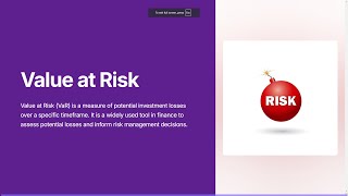 Value at Risk (VaR) | Portfolio Risk | Excel | Finance | Financial Analytics