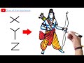 X Y Z से श्री राम जी का सुंदर चित्र बनाना सीखे : One of the best Lord Shri Ram drawing on ▶️ Youtube