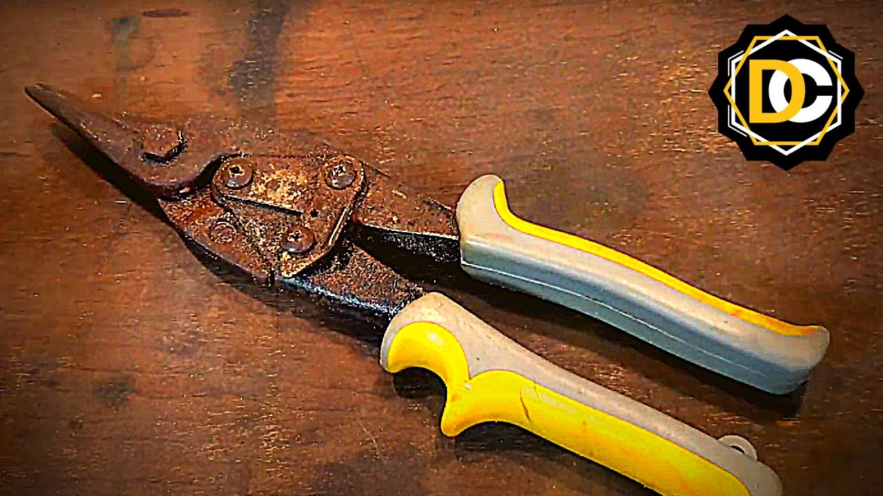 Ржавые старые оловянные ножницы - Реставрация