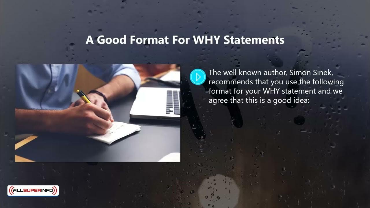 Video 5 how to write your why statement youtube