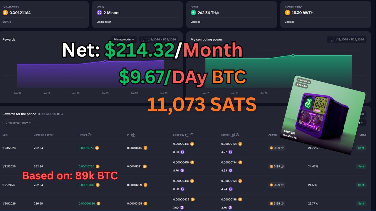 Mining BTC at 246.34TH | Passive Income | Day #15 - YouTube