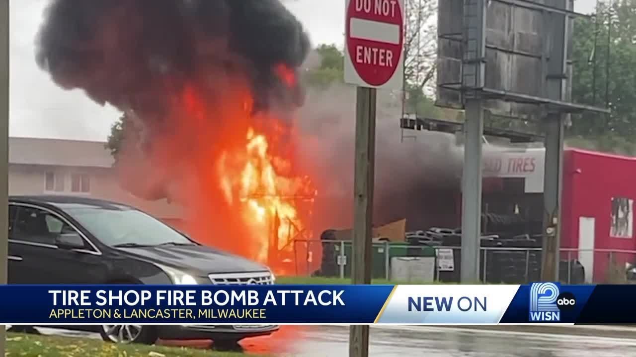 Arson investigation underway at Milwaukee tire shop; 1 suffers minor injuries