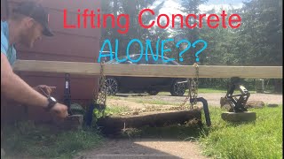 How to lift a concrete slab BY YOURSELF! EASY!
