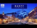 BANFF Canada Christmas Decorated WORLD FAMOUS Town 4K HDR Cinematic Walking Tour