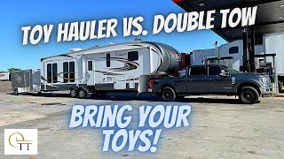 #94 Double Towing with 5th Wheel vs Toy Hauler  How to Double Tow  2021 Road Glide Special