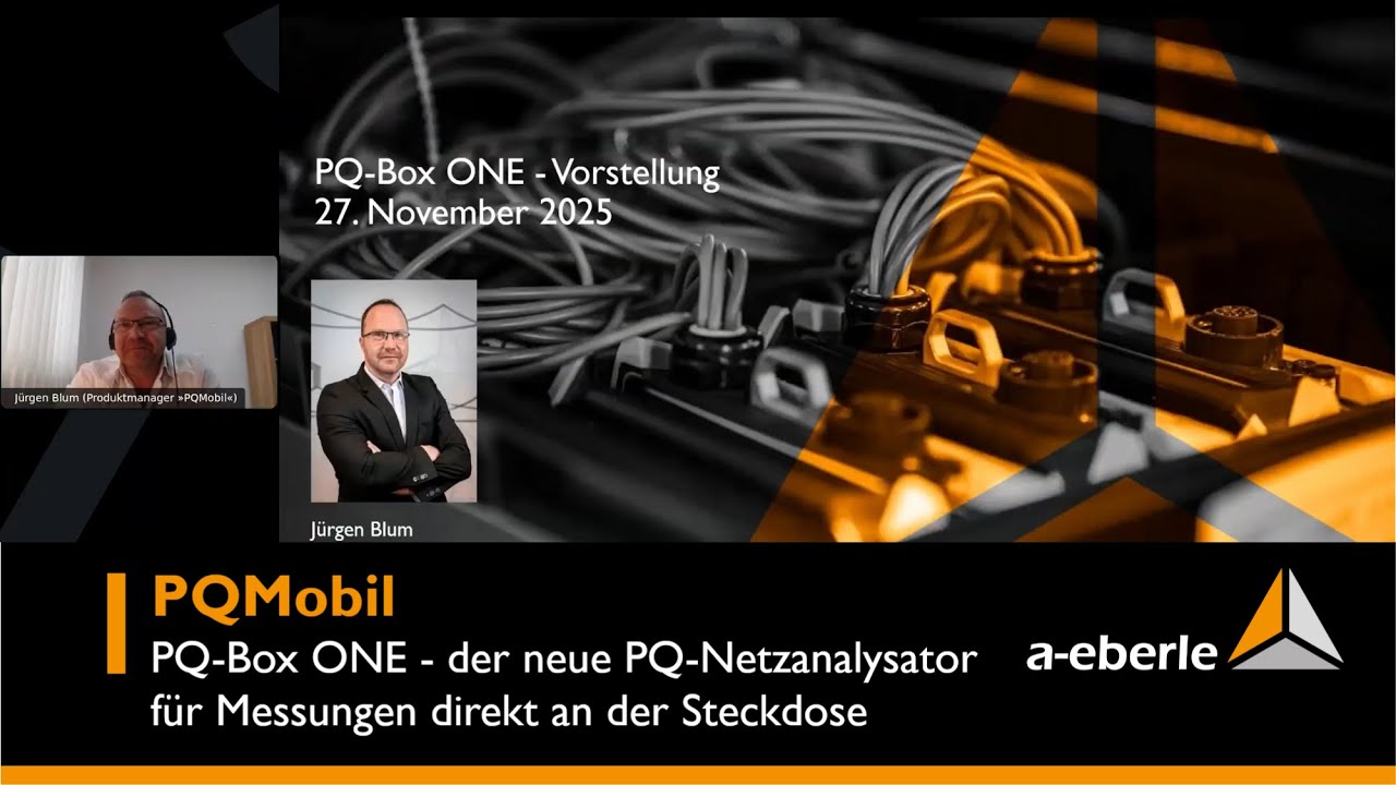 Live-Vorstellung: »PQ-Box ONE« - der neue PQ-Netzanalysator für Messungen direkt an der Steckdose