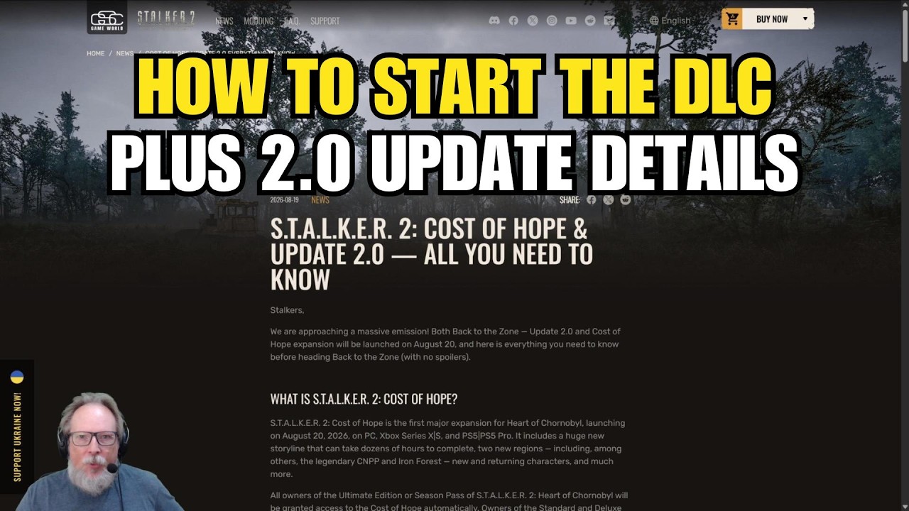 S.T.A.L.K.E.R. 2 News for Update 2.0 - How To Start The Cost of Hope DLC (Plus More Details!)