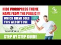 How to Hide WordPress  Theme Name and Plugins 2024