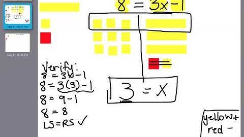 Grade 7 - Modelling Two step equations with Algebra Tiles