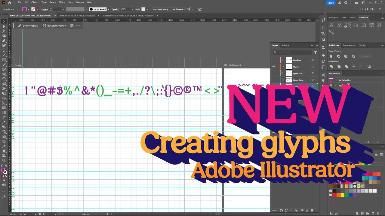 Creating a font with Illustrator 17