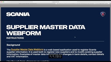 Webform for Supplier Master Data - Instructional video