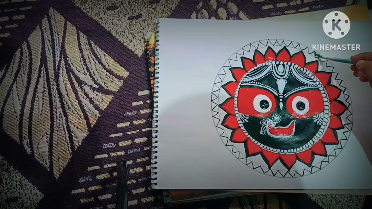 Easy Lord Jagannath drawing, How to draw Lord Jagannath, Easy step by