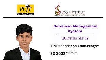 Question Set 04 | Database Management System | Java Institute| Pasan Sandeepa