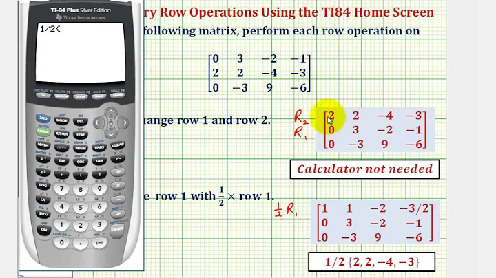 Perform Matrix Row Operations Using the TI84 Home Screen