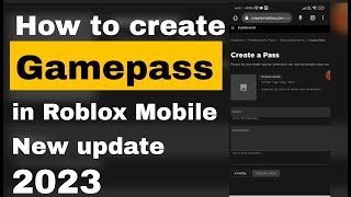How to make a gamepass on roblox mobile#mobile #roblox #robloxtutorial