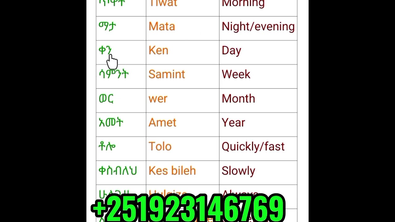 የጊዜ እና የሁኔታ መገለጫዎች @+251923146769