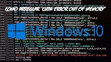 Como solucionar ‘cuda error out of memory’ en Windows 10 - Nicehash