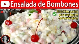 Cómo hacer ENSALADA DE BOMBONES | #VickyRecetaFacil