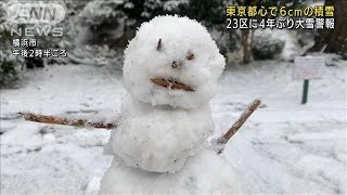 東京都心で6cmの積雪　23区に4年ぶり大雪警報(2022年1月6日)