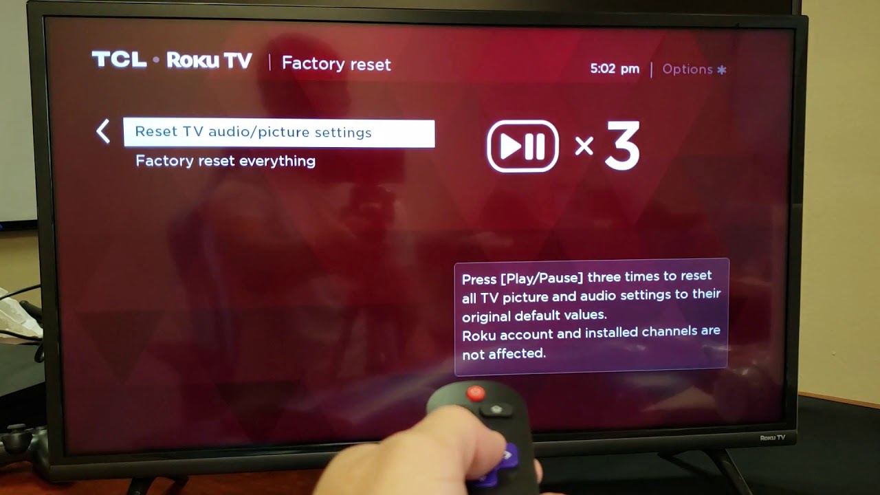 TCL Roku Smart TV : How to Factory Reset or Reset Only TV Audio/Picture  Settings