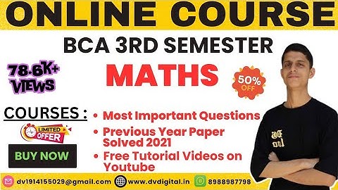Bca 3rd sem maths most important questions | Hpu Bca PYQ | Full Course Launch | Dhananjay Verma