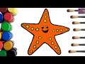 Starfish coloring pages  how to draw a starfish easy step by step