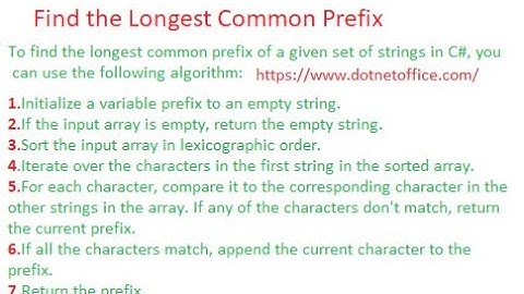 Find the Longest Common Prefix in C# |  #shorts
