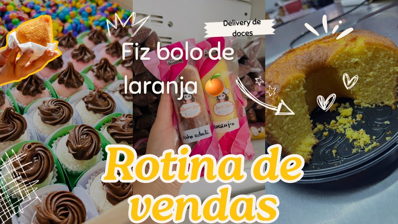 Rotina de vendas/ Fiz bolo de laranja 🍊/#vlog #confeitaria #ifood 