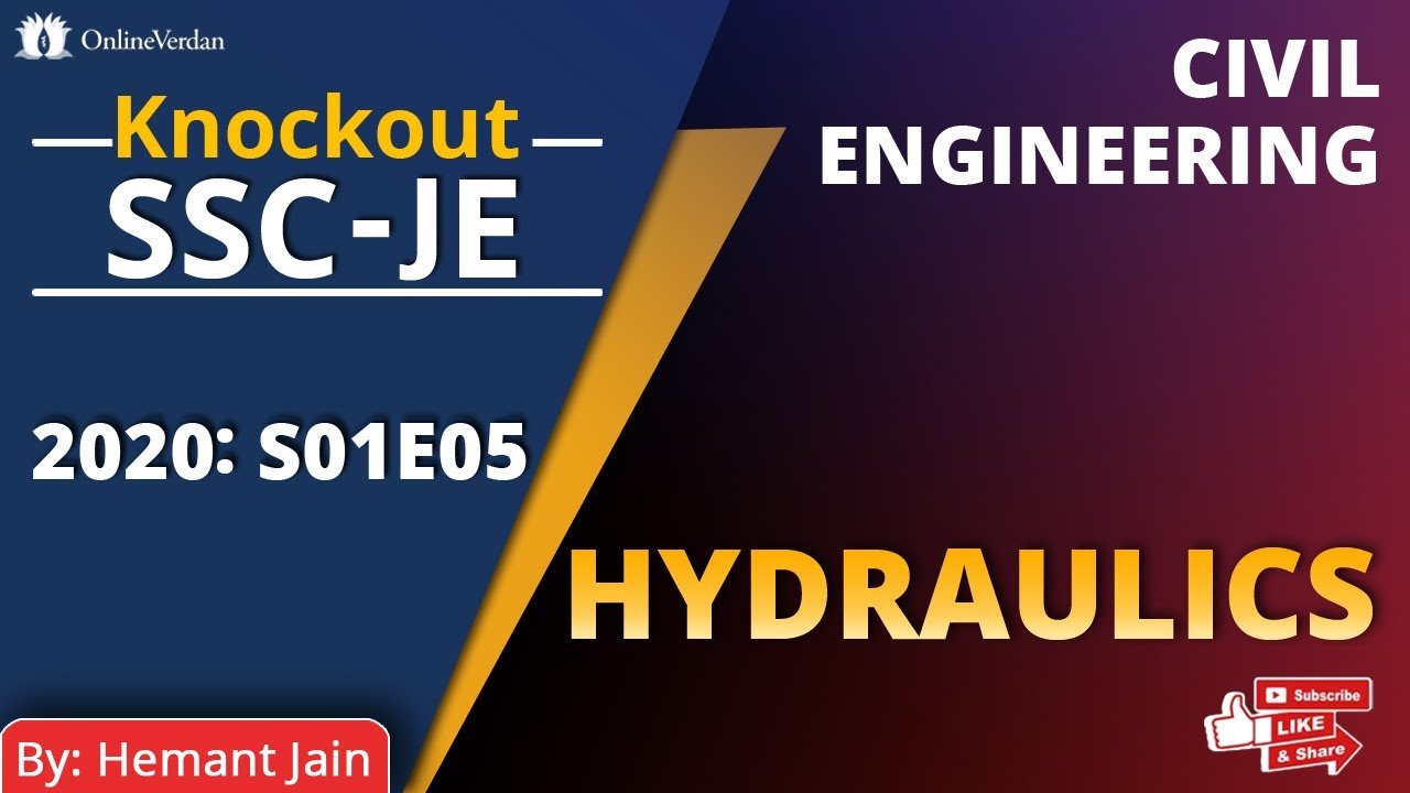 S01E05 KnockOut SSC JE Civil Engineering Hydraulics Most Important Questions YouTube