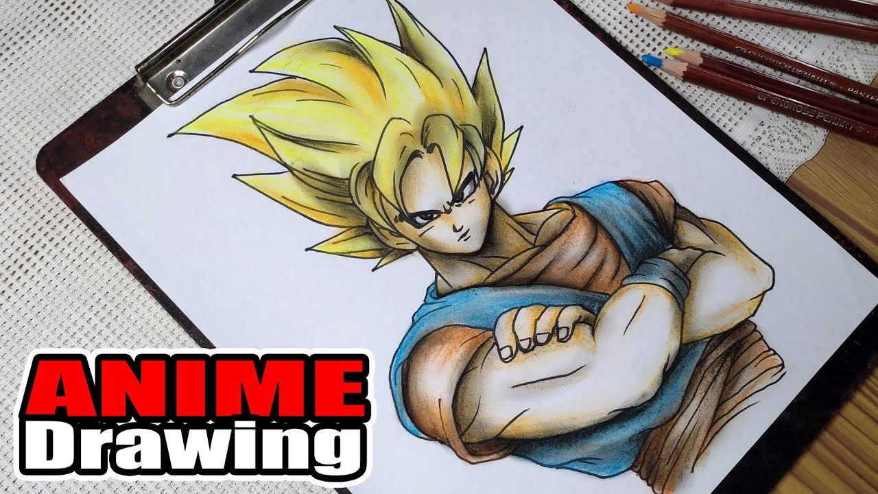 Goku Easy Step By Step Dragon Ball Z Characters  Coloring Home