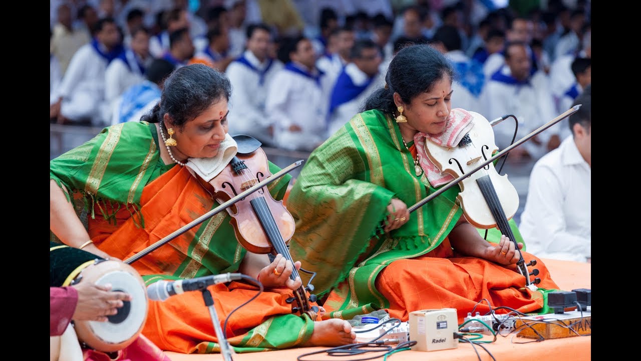 bhajans mooji 2019 Classical Violin Concert by duo violinist Dr. Lalitha and Nandini sisters, Puttaparthi - 8 July 2017